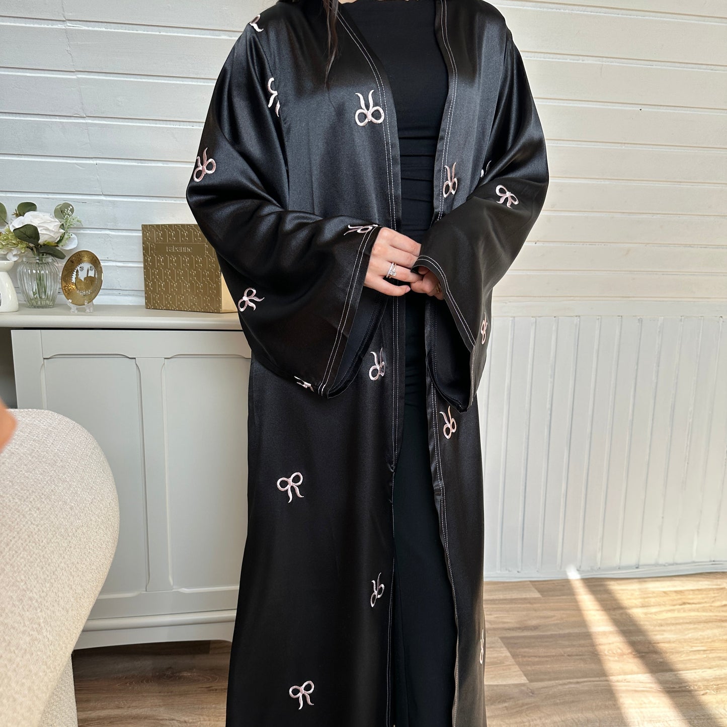 Satin Bow Abaya